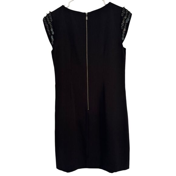 Laundry by Shelli Segal Women's Size 6 Black Sheath Dress Sequin Cap Sleeve - Picture 3 of 8